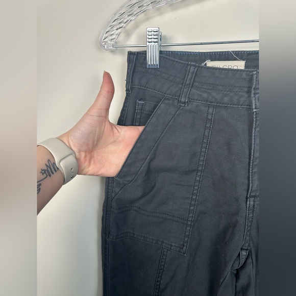 Pilcro The Wanderer Relaxed-Leg Cotton Blend Pants Carbon Grey Size 24 - Picture 3 of 7